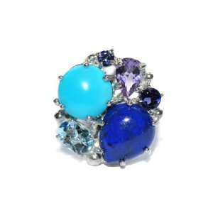 Bouquet Ring   Turquoise & Lapis ANZIE Jewelry