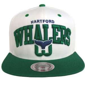   Whalers Mitchell & Ness Block Retro Snapback Cap Hat Wht Green