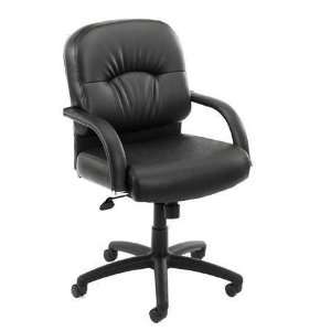  Boss Mid Back Caressoft Chair In Black W/ Knee Tilt