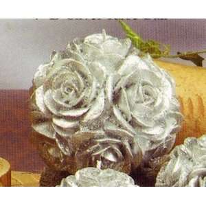  Silver Rose Ball Candle 
