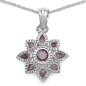  3.30 Carat Genuine Ruby Sterling Silver Pendant Jewelry