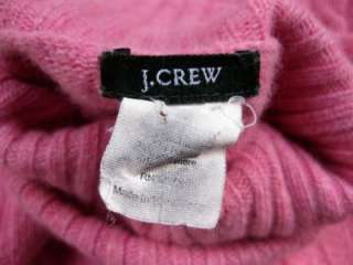 Crew Womens Pink Cable Knit Turtleneck Angora Cashmere Wool Blend 