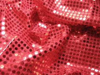 G06 Shiny Red Sequin Fabric Fashion Material by Yard  