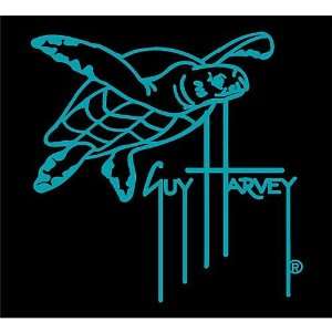  Guy Harvey Signature Sea Turtle Decal TEAL