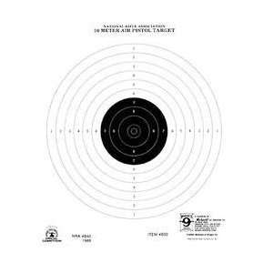  10 Meter NRA Air Pistol Target, Single Bullseye, 7x8 Tagboard, 20 