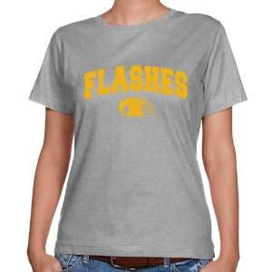 Kent State Golden Flashes Ladies Ash Logo Arch Classic Fit T shirt