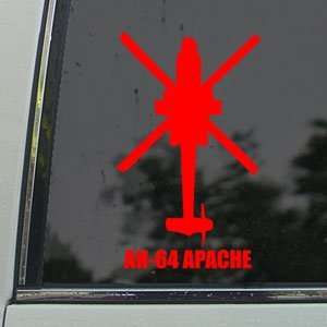 AH 64 APACHE Red Decal Military Soldier Window Red Sticker 