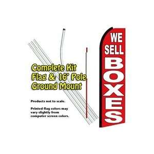  We Sell Boxes (Red) Feather Banner Flag Kit (Flag, Pole 