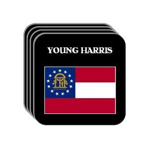 US State Flag   YOUNG HARRIS, Georgia (GA) Set of 4 Mini 