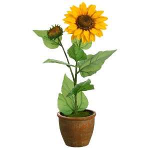  Faux 18.5 Sunflower in Paper Mache Pot Yellow (Pack of 4 