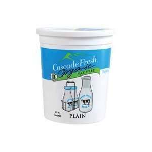 Cascade Fresh Organic Plain Yogurt; Fat Free, Size 32 Oz (Pack of 6 