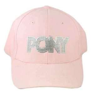   PONY WOMENS PINK SILVER HAT CAP FLEX FIT MED LARGE
