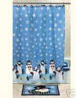Darling Snowman Shower Curtain Set Brand New  