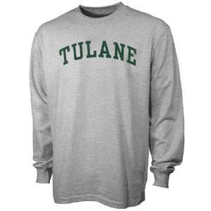  Tulane Green Wave Ash Vertical Arch Long Sleeve T shirt 