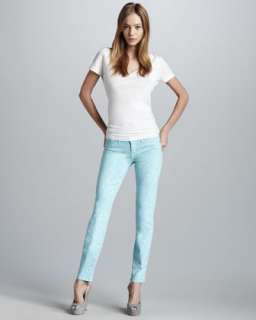 Colored Denim Print Jeans  