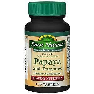   Natural Papaya and Enzymes Tablets, 100 ea