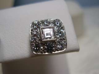Beautiful Square Platinum Tiffany Diamond Earrings  