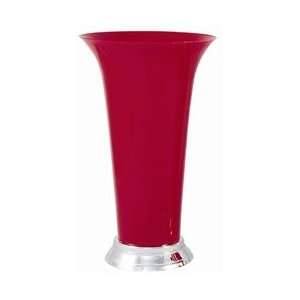  Plastic Trumpet Vase  Red w/ Silver Base (Case of 12 