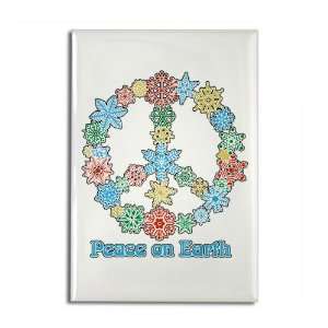   Magnet Christmas Snowflake Wreath Peace Symbol 