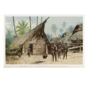  Papua New Guinea Village Scene in the North East of the Island 