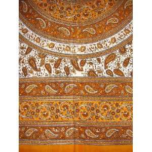  Jaipur Paisley Tablecoth 60 x 88 Rectangle Amber/Gold 