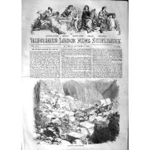  1852 CATTLE MARBLE QUARRIES CARRARA MOUNTAINS PRINT