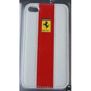  Ferrari PVC skin White w/ stripe iphone 4 back case Cell 