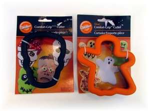   HALLOWEEN GHOST AND SKULL COMFORT GRIP COOKIE CUTTER LOT OF 2 NEW