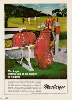 1967 UNUSUAL Kangaroo Golf Bag Luggage Print Ad  