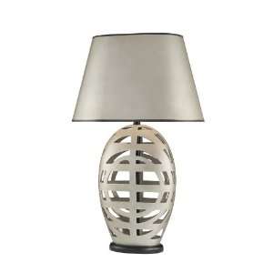  George Kovacs Silver Finish Tall Oval Table Lamp