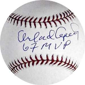 Orlando Cepeda Autographed Rawlings MLB Baseball with 67 MVP 