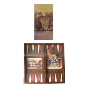   Backgammon Game Board Set GIFT HIM w/pieces & dice 