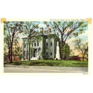 1950s Vintage Postcard   Bond County Court House   Greenville Illinois