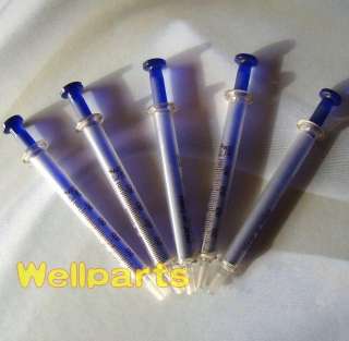 pc Cute Mini 1ml Glass Syringe Lab Glassware Blue  