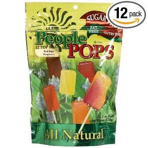 People Pops Red Ripe Raspberry Pops, 12 Pop Bags (Pack of 12)