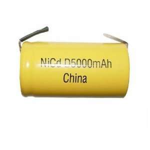  D 5000 mAh NiCd Rechargeable Battery with Tabs 