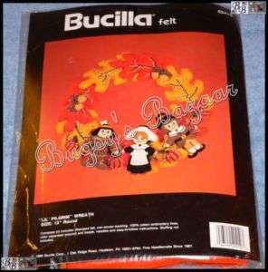 Bucilla LIL’ PILGRIM & Native American Wreath Thanksgiving Felt Kit 