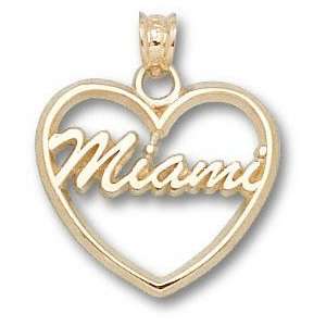  Miami University Redhawks 10K Gold Script MIAMI Heart 