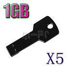 Lot 5 X 1GB 1GB Metal Key USB 2.0 Flash Memory Drive Thumb Black