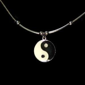  Yin Yang Necklace Deluxe on Leather 