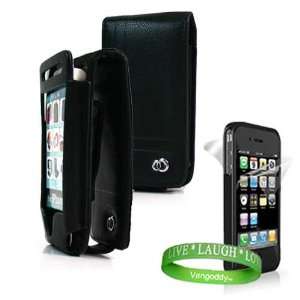  Apple iPhone 4 leather Case Accessories Kit Black Melrose Leather 