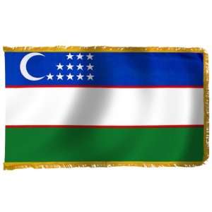  Uzbekistan Flag 2X3 Foot Nylon PH and FR Patio, Lawn 