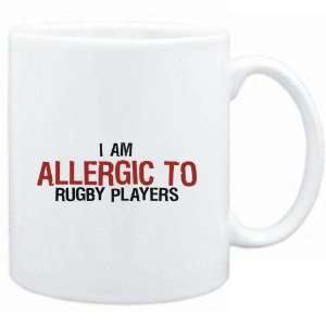  Mug White  ALLERGIC TO Rugby Players  Sports