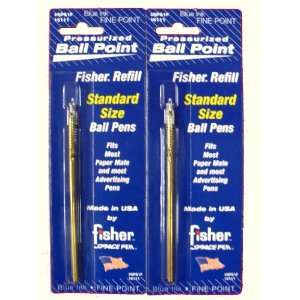  2 PACK Fisher Space Pen Blue Refills for Standard Ball 