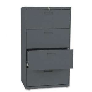   Four Drawer Lateral File, 30w x53 1/4h x19 1/4d, Charcoal Electronics