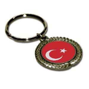 Turkey Flag Pewter Key Chain