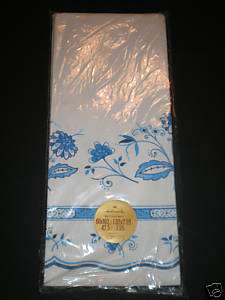 Hallmark Blue & White Party Table Cover Oblong 62x102  