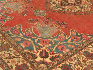 x11 Handmade Antique 1940s Persian Saruq Mahal Wool Oriental Rug 