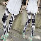 New Zebra Cut out Knee Open Mouth Patch Leggings Tights