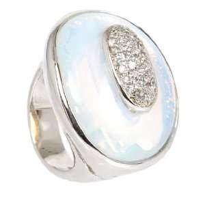  Oval Opal Pave Ring Jewelry